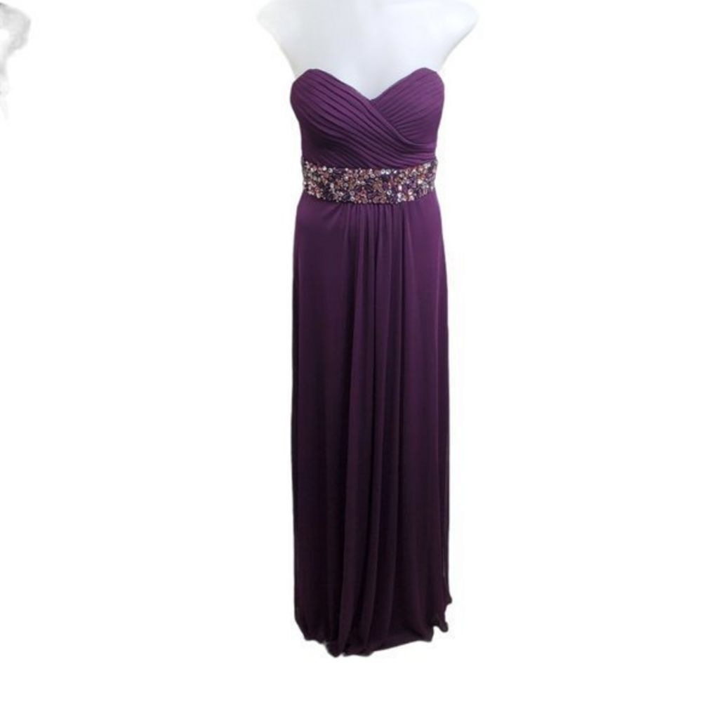 B Darlin Dress 3 4 Cocktail Maxi Rhinestone Strapl